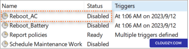 Disable the Reboot Task