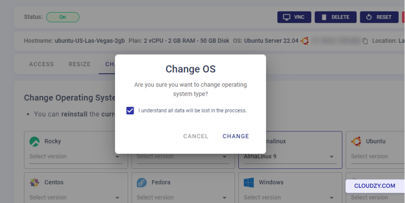 Check data loss message