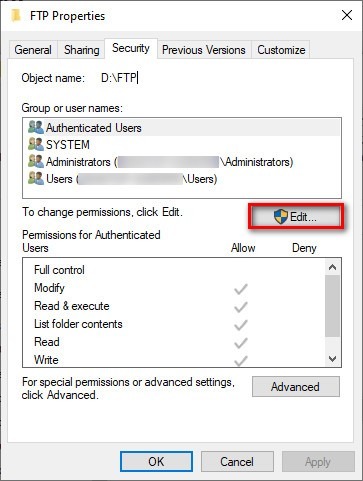 Create an FTP server