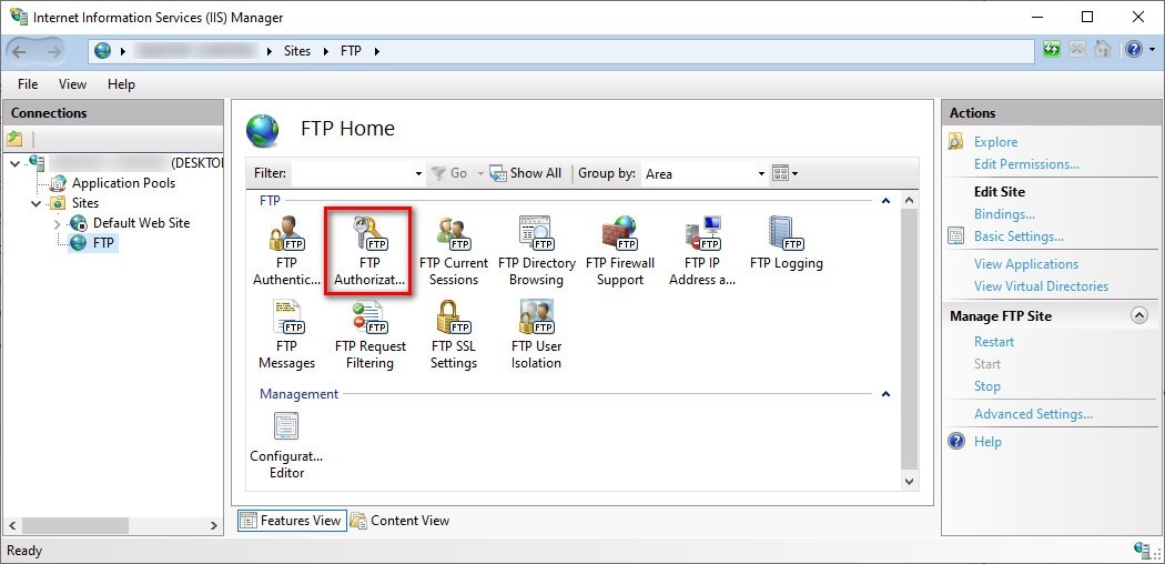 create multiple FTP accounts on Windows 10