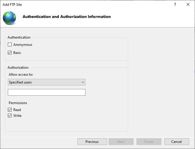 configure an FTP server on Windows 10