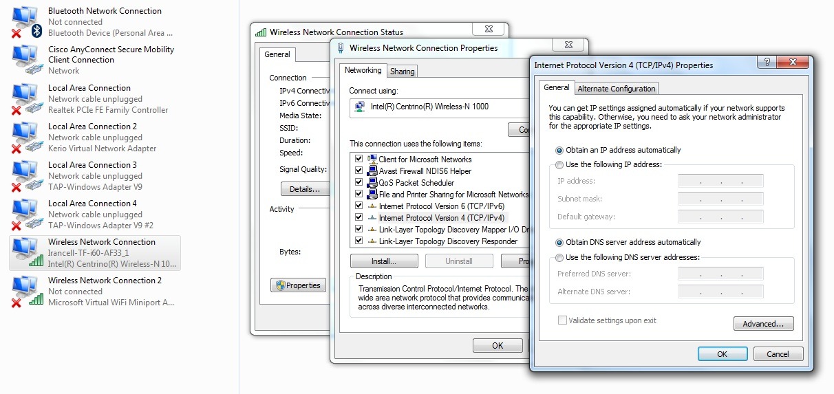 Internet Protocol version 4 & 6 Windows 7