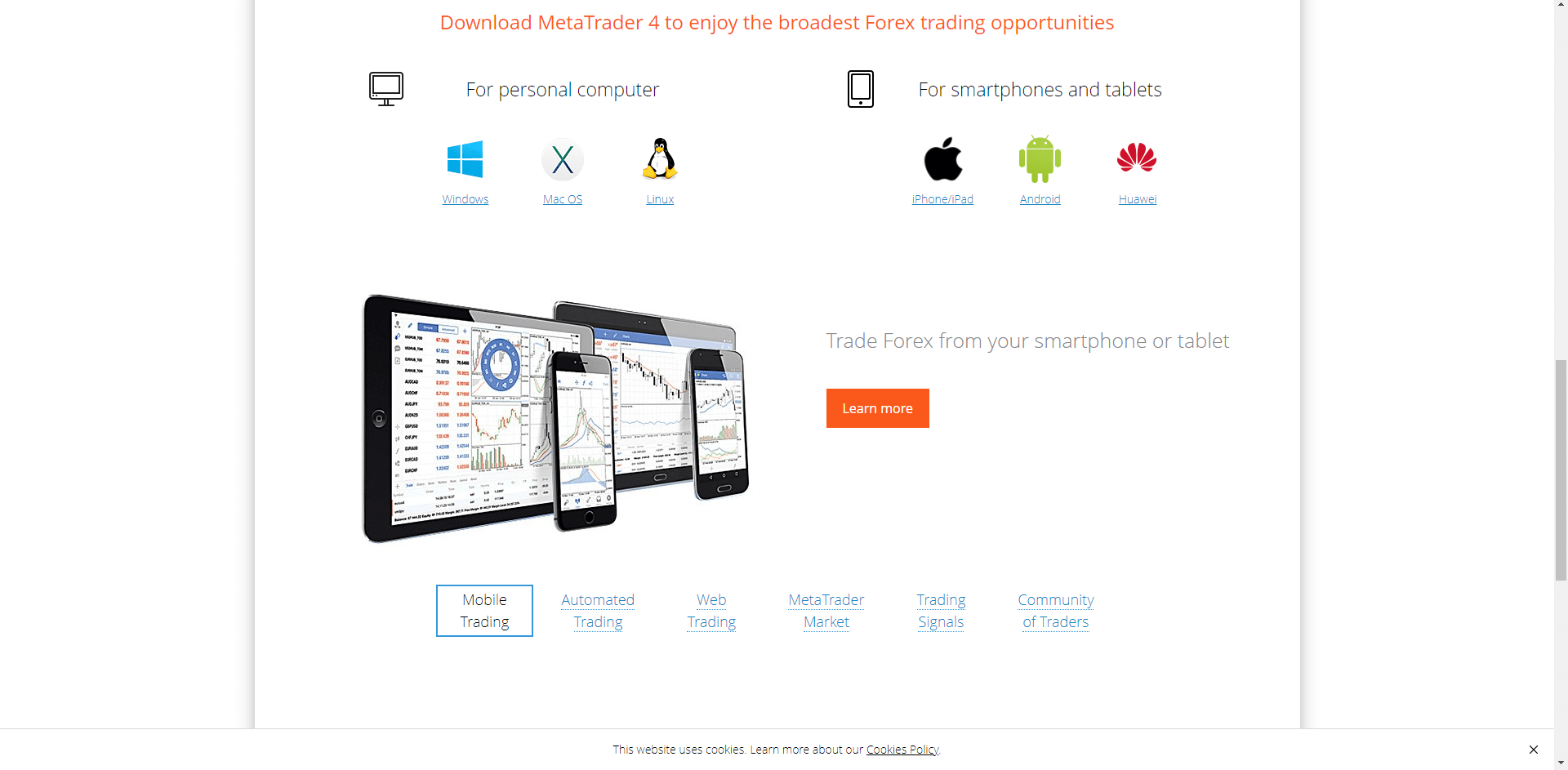 Metatrader4’s Official Website