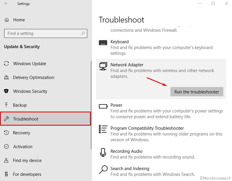 Network adapter troubleshooting windows 10