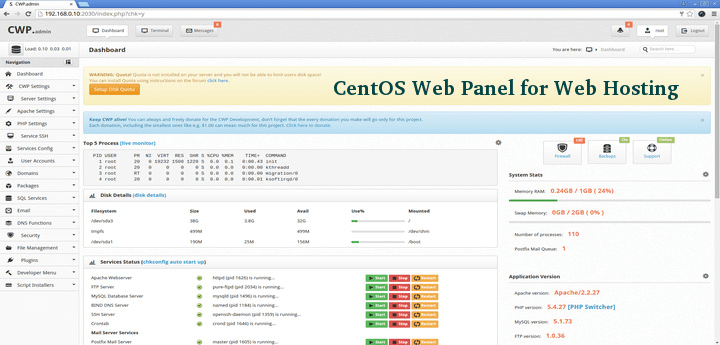 centos webpanel