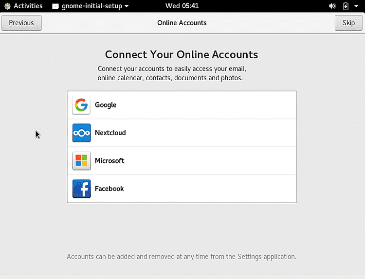 Connect to online accounts