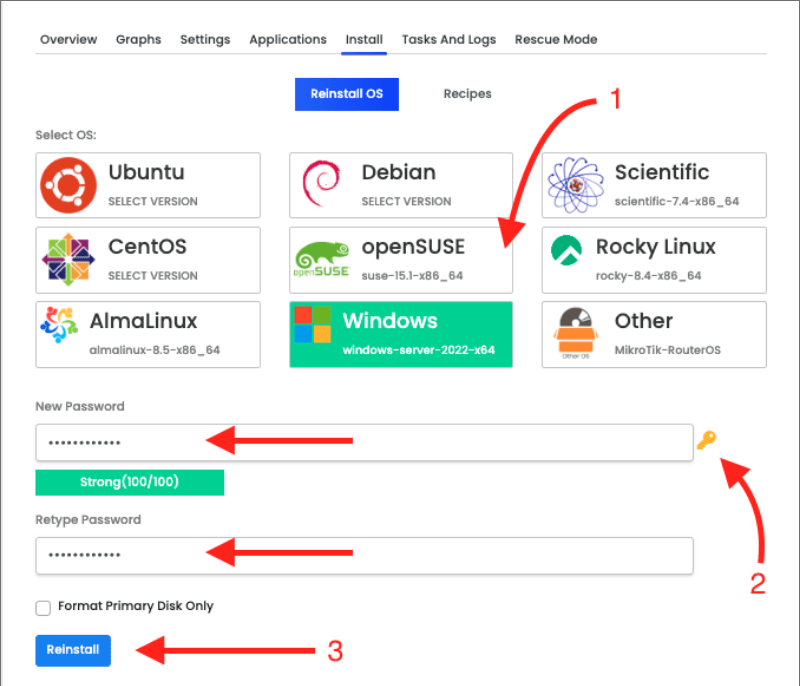 Choose your desired Operating System