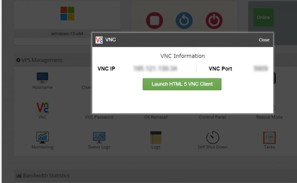 Launch Html Vnc