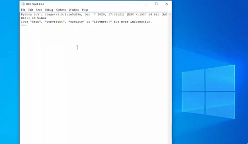 Python IDLE Shell Screenshot