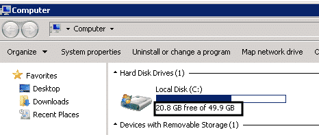 check disk space usage