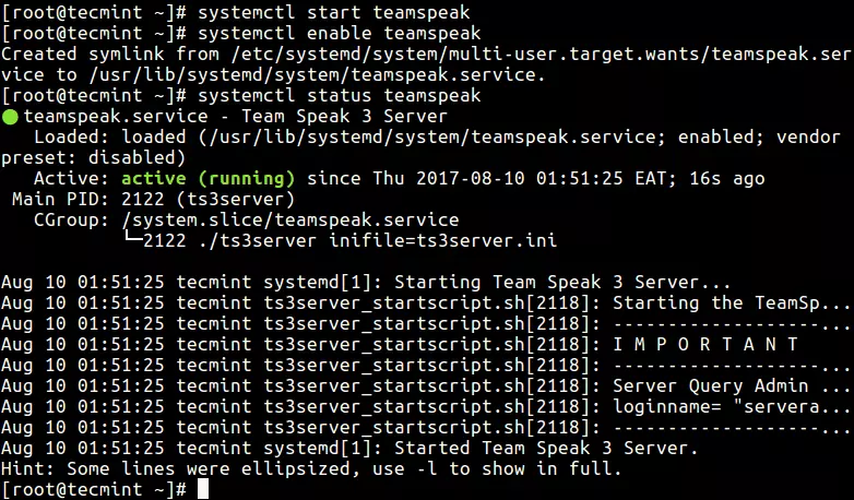 install teamspeak server on centos