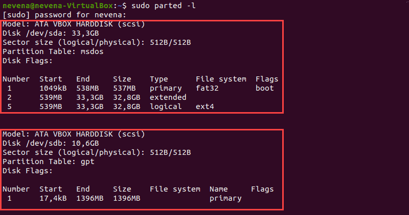 create disk partitioning