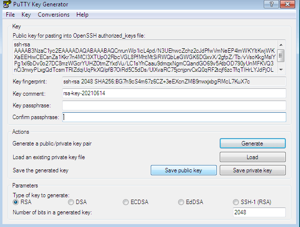 uTTY key generator key details